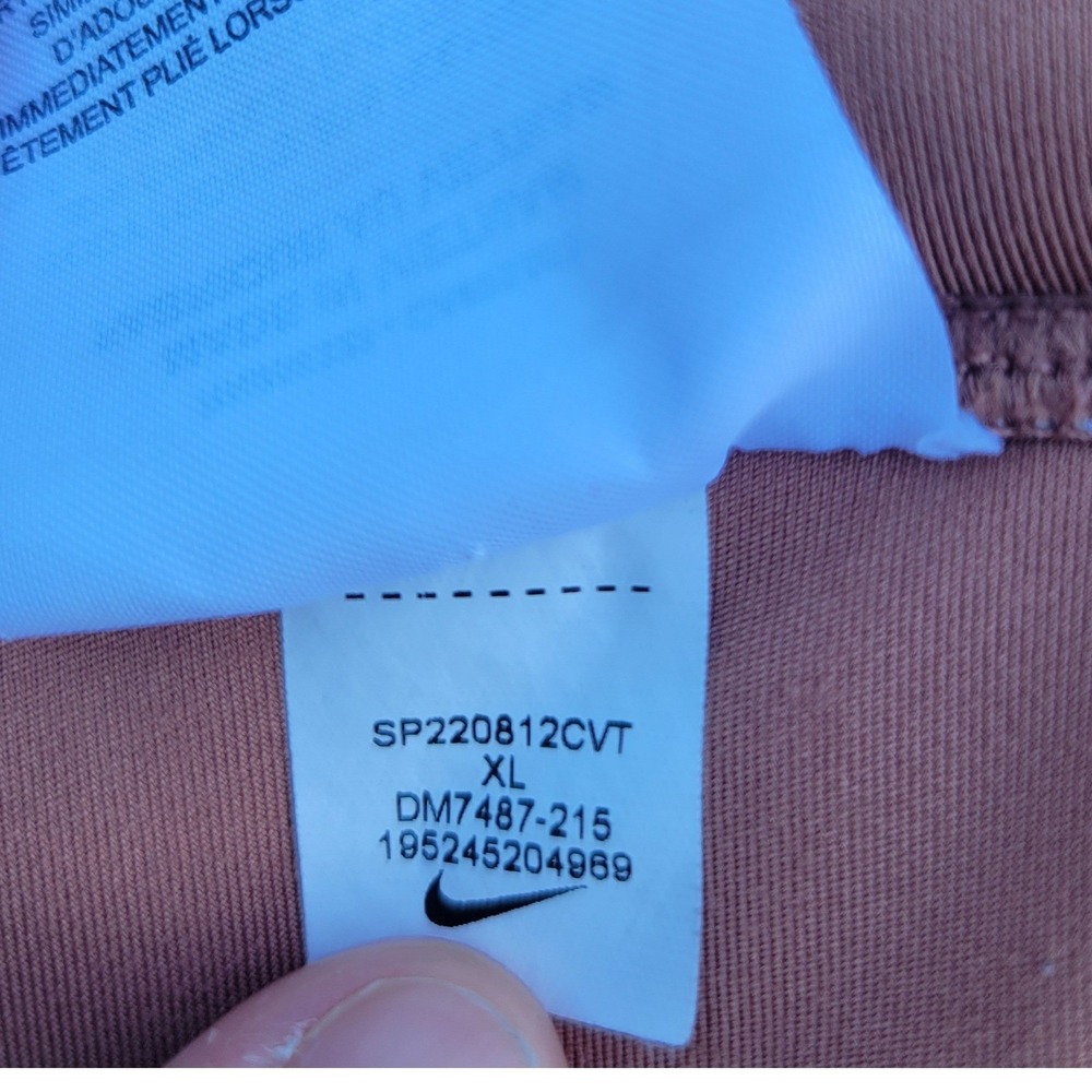 Nike Air Dri-FIT W XL 7/8 Running Leggings Rust Orange Mesh Zip Pocket Active - Picture 15 of 16